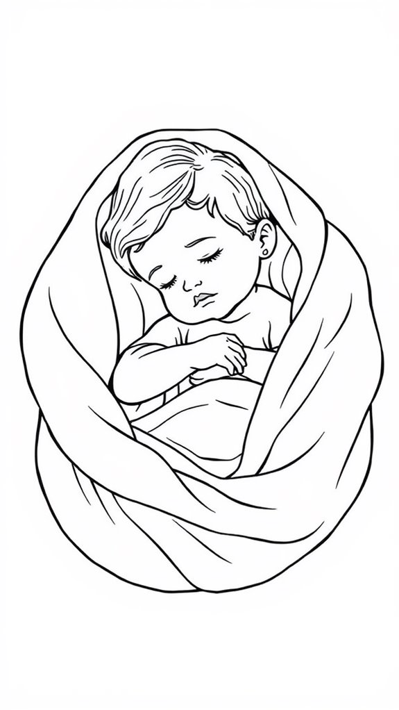 cozy baby jesus illustration