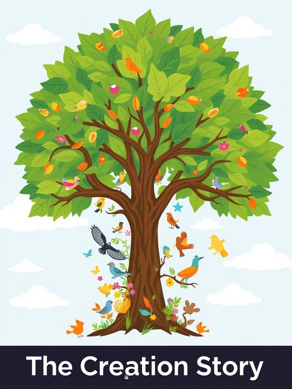 creation story tree illustration