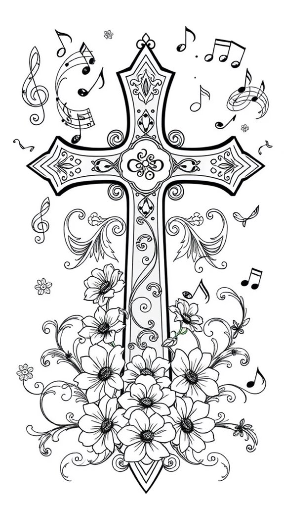 cross and notes design