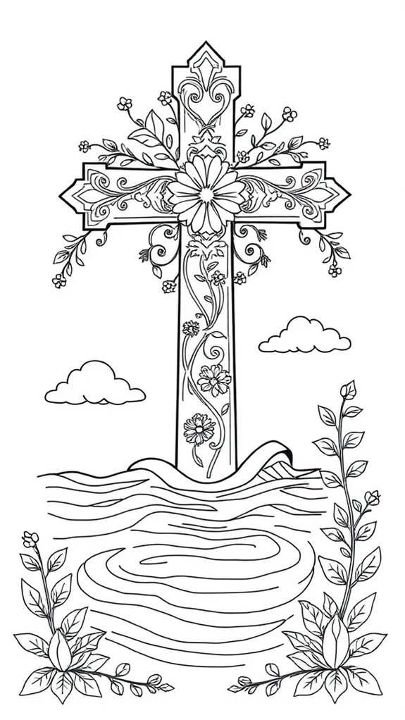 cross baptism coloring activity