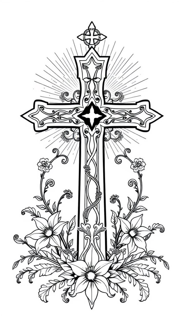 cross coloring activity page