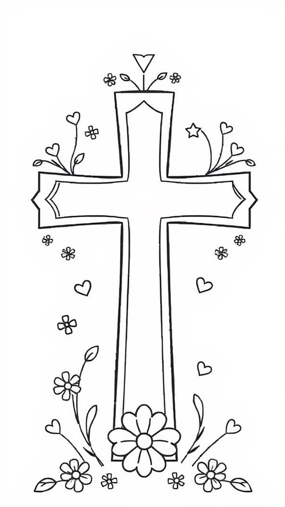 cross coloring page design