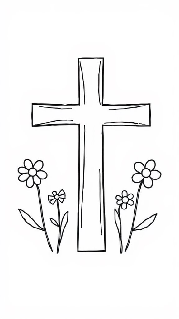 cross coloring page design