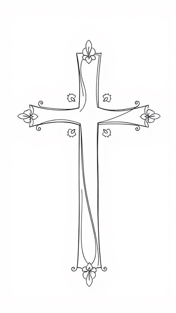 cross illustrated in lines