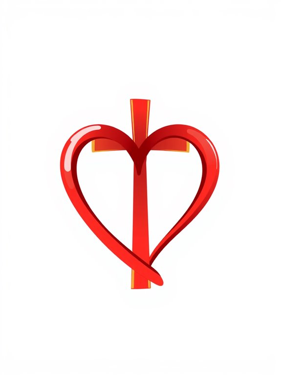 cross inside heart graphic