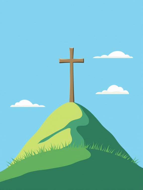 cross on hill clipart