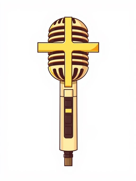 cross shaped microphone clipart image