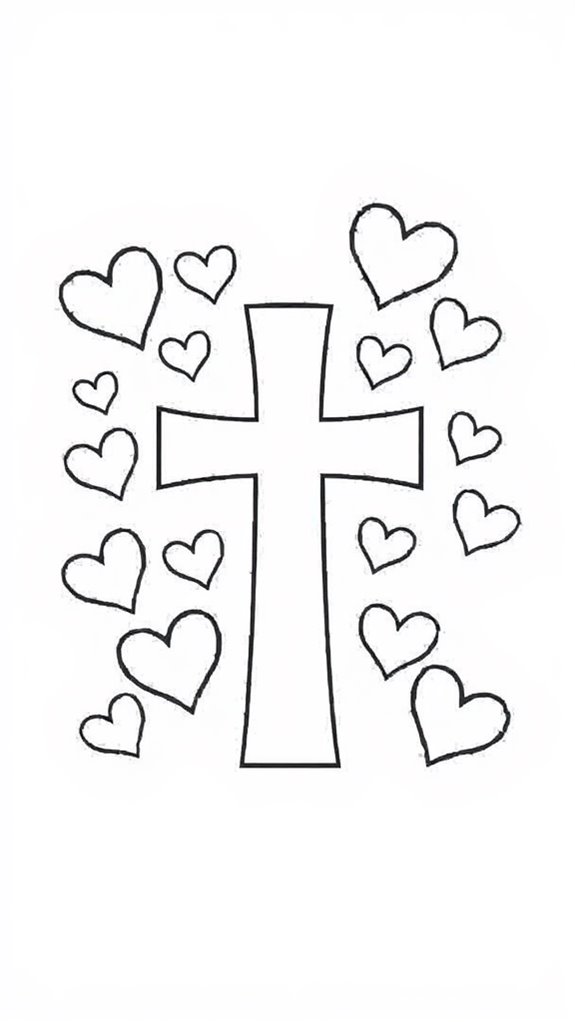 crosses and hearts design