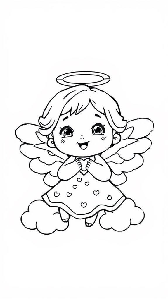 cute angel coloring page