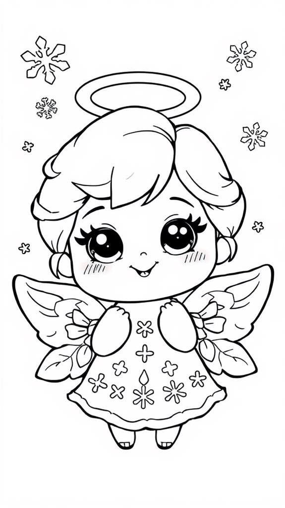 cute angel snowflakes design