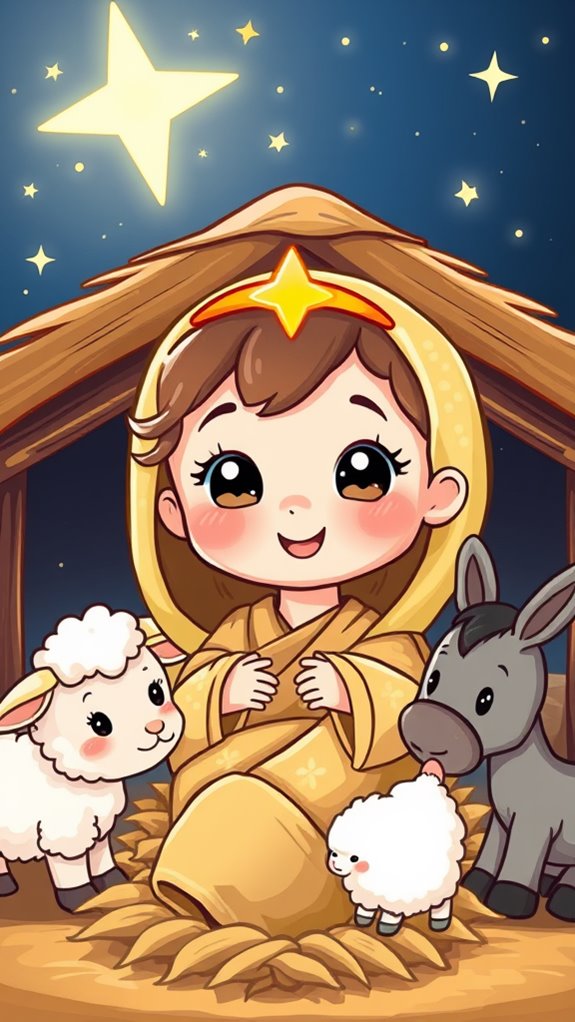 cute baby jesus illustration