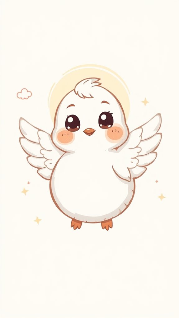 cute cartoon dove drawing