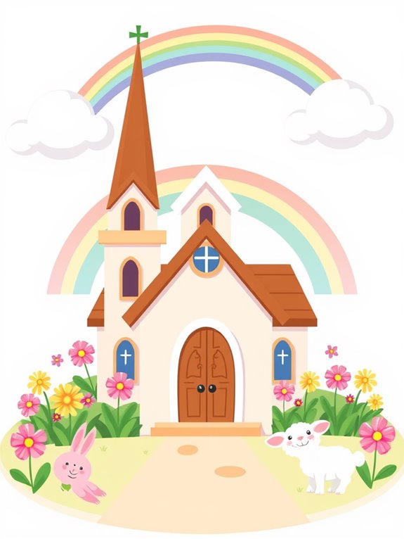 cute christian church illustration