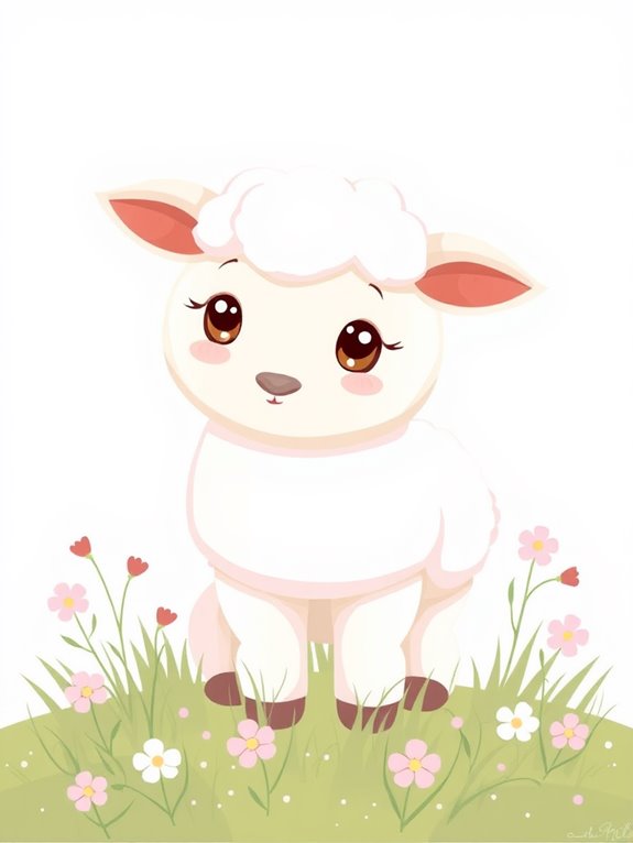 cute lamb clipart image