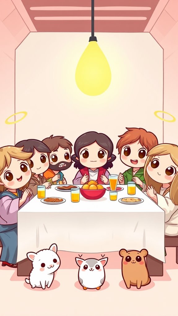 cute last supper illustration