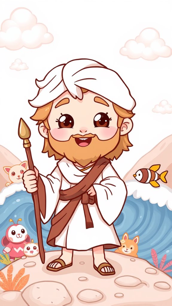 cute moses cartoon illustration