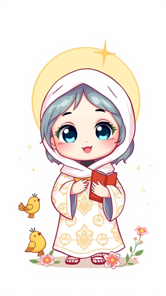 cute saint character art