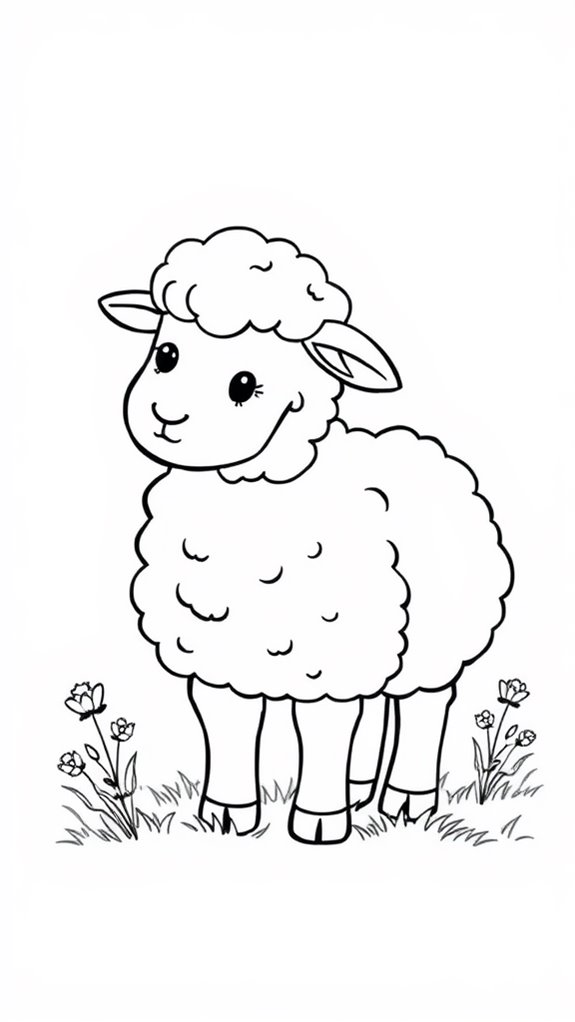 cute sheep coloring activity