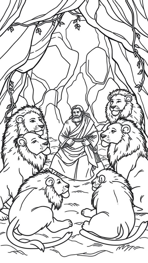 daniel and lions coloring page