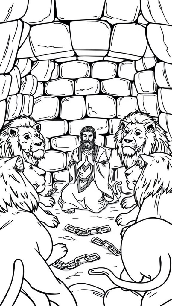 daniel and lions coloring page