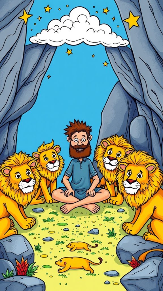 daniel facing ferocious lions