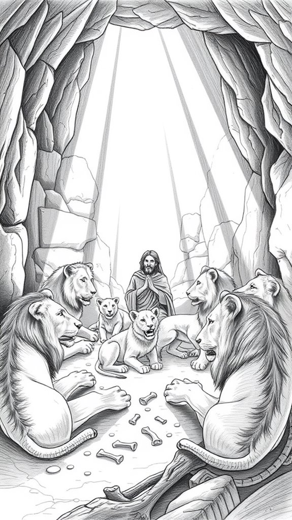 daniel surrounded by lions