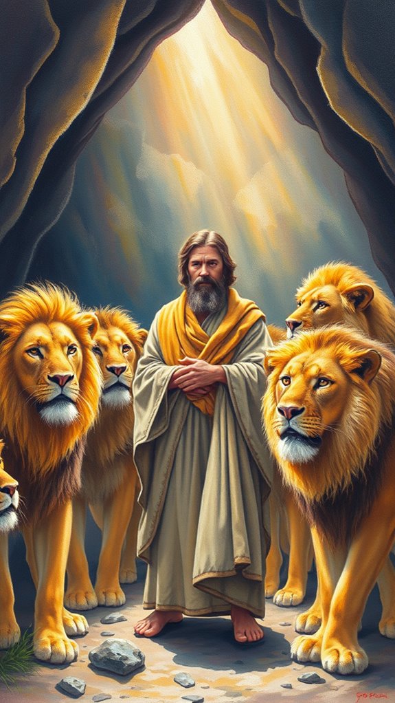 daniel surrounded by lions