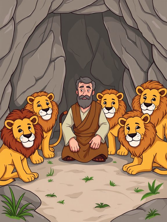 daniel surrounded by lions