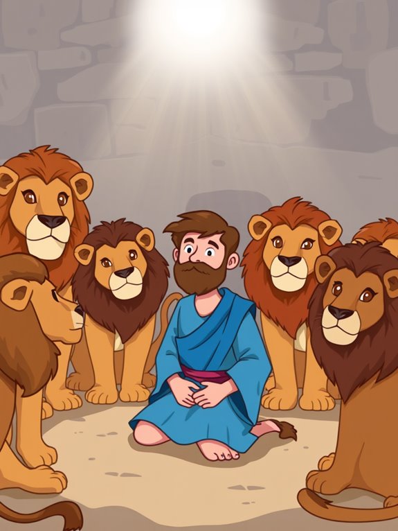 daniel surrounded by lions