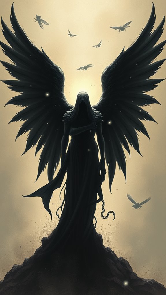 dark haunting angel illustration