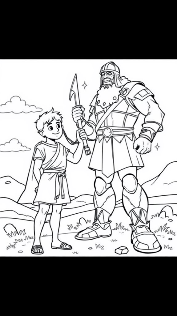 david and goliath coloring page