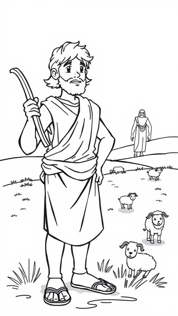 david coloring activity page