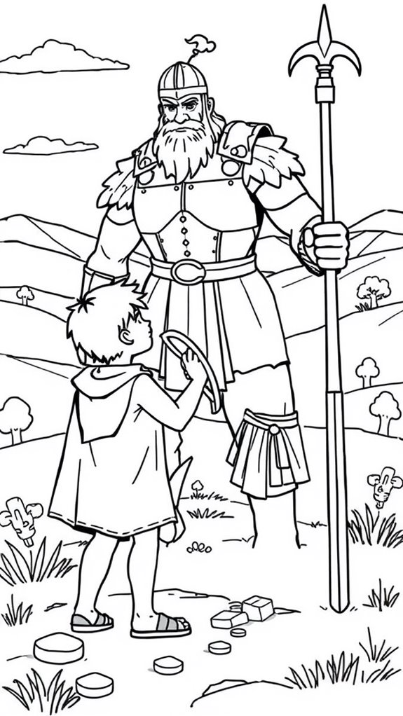 david versus goliath coloring page