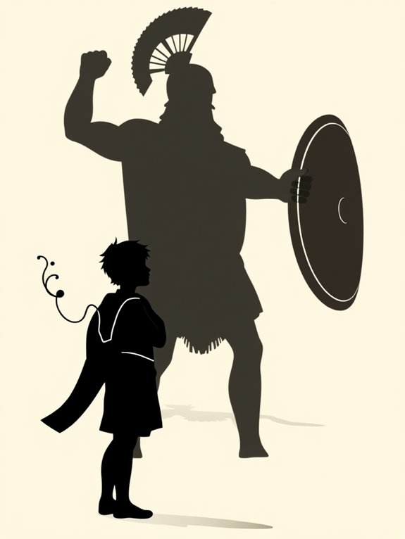 david vs goliath silhouette