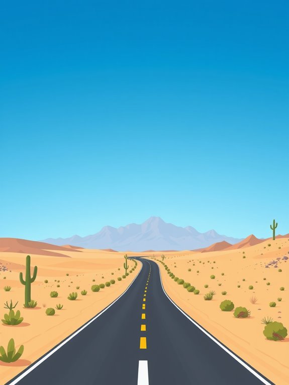 desert road illustration graphic