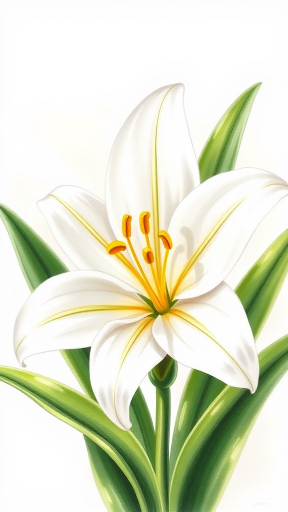 detailed easter lily illustration