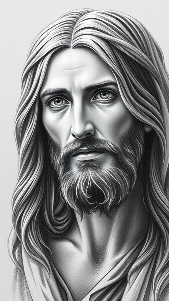 detailed jesus portrait drawing