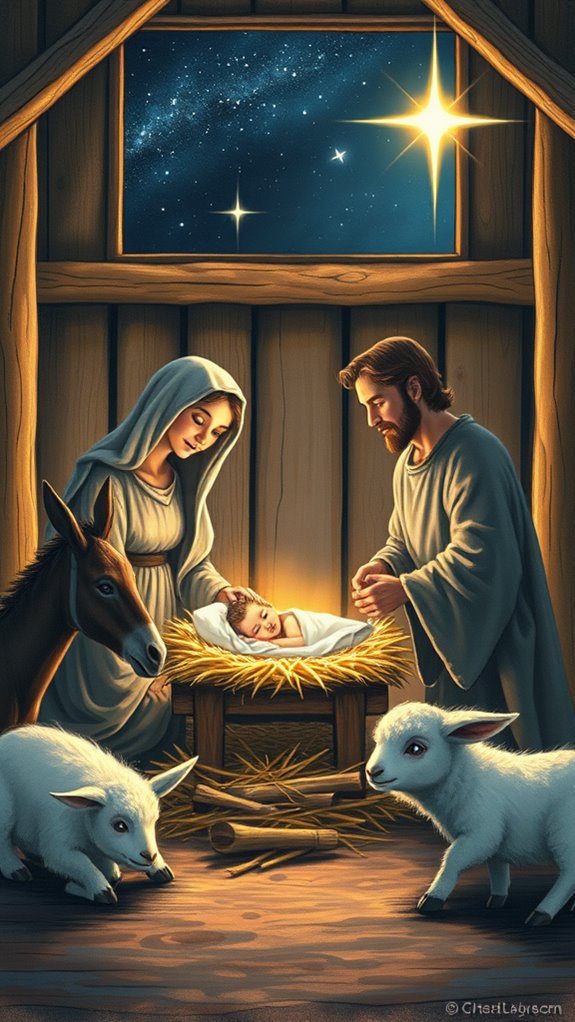 detailed nativity scene illustration