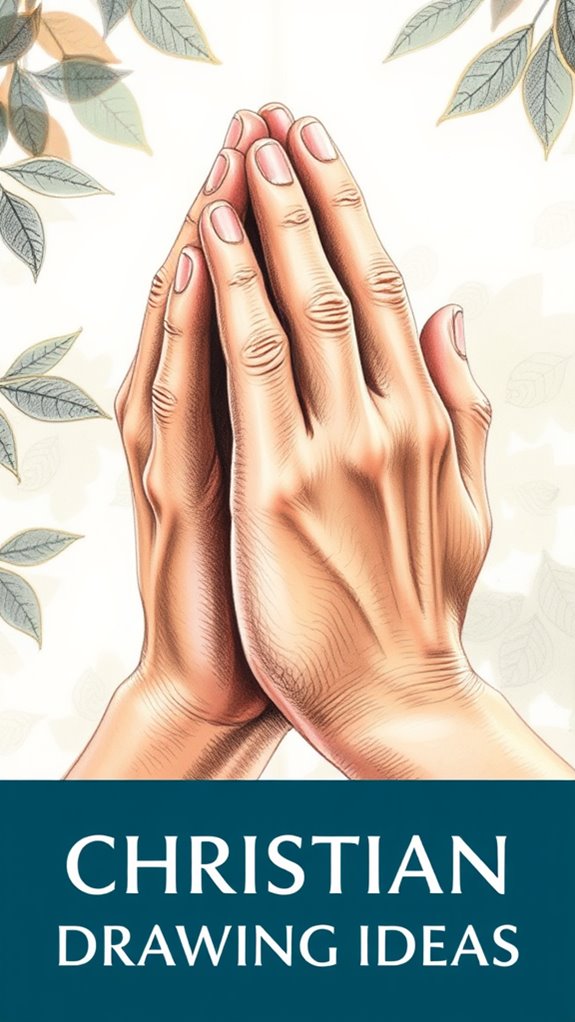 detailed realistic prayer hands