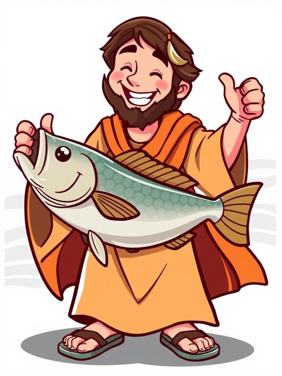 disciple holding fish illustration