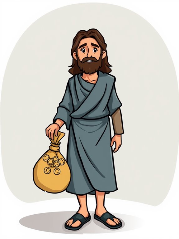 disciple holding money bag