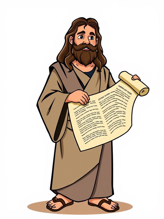 disciple holding scroll illustration