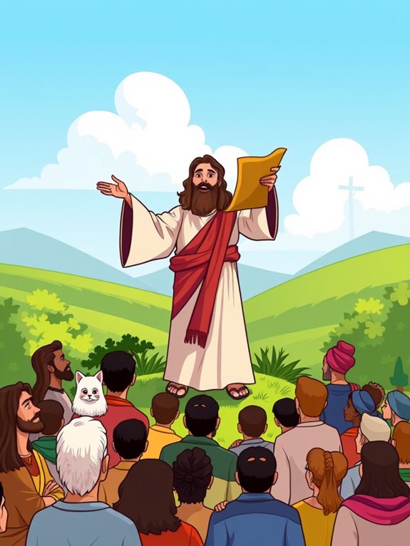 disciple teaching a crowd