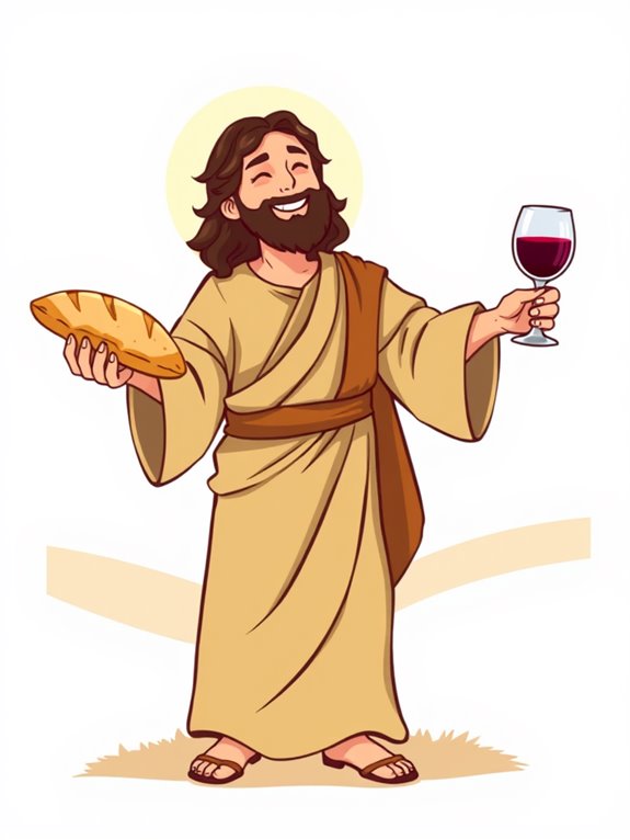 disciple with bread and wine