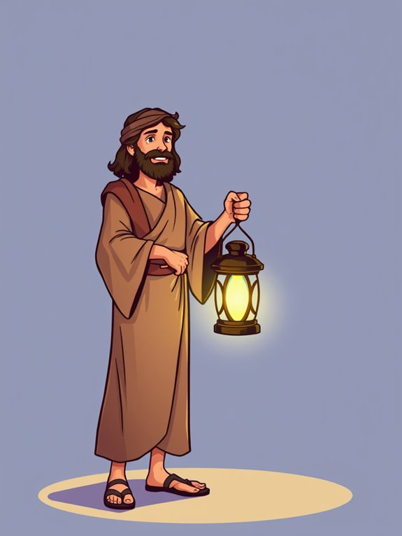 disciple with lantern illustration