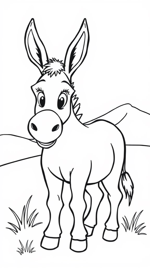 donkey illustration for coloring