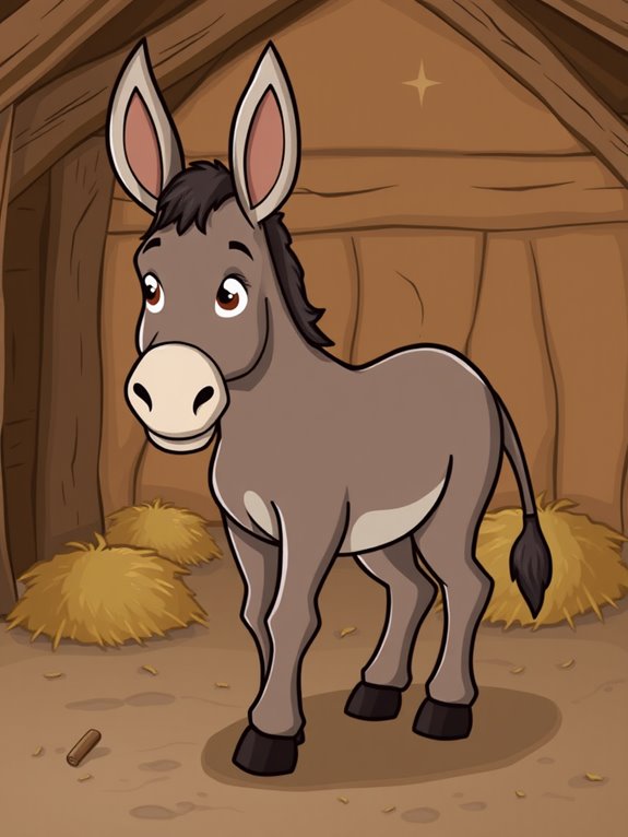 donkey inside stable illustration