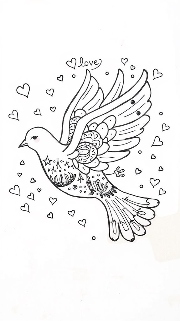 doodle of a dove