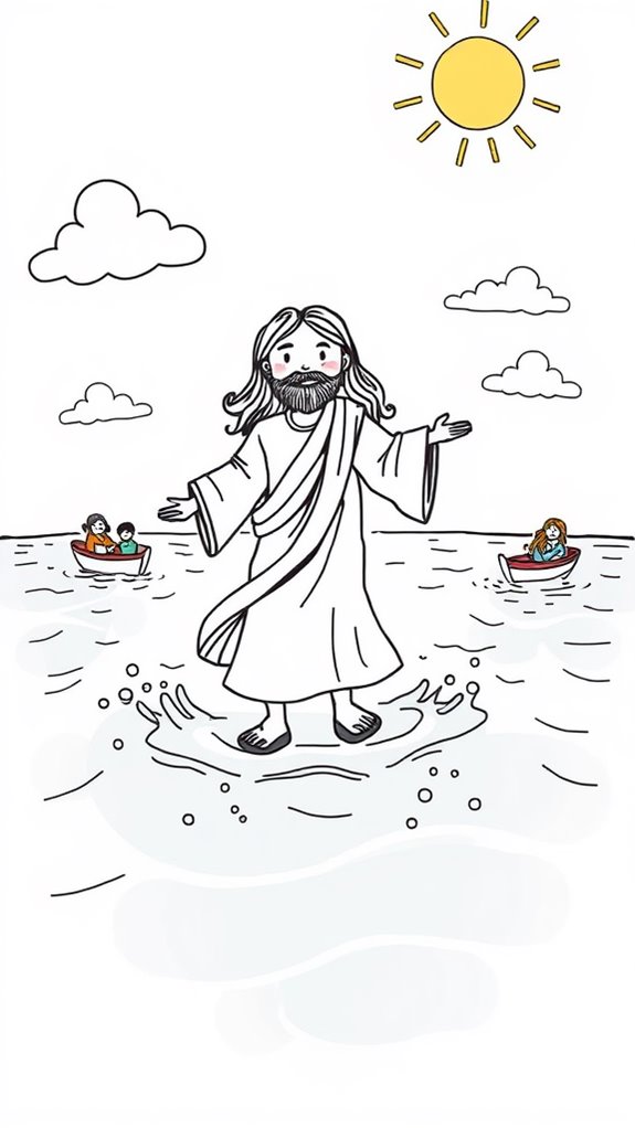 doodle of jesus walking