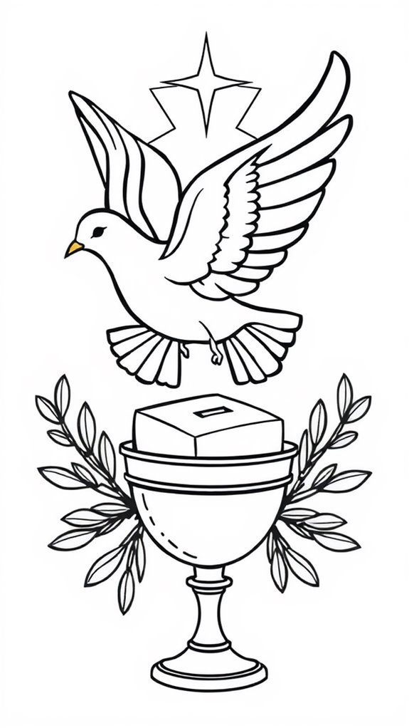 dove coloring page activity